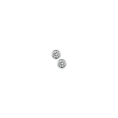 Oorknoppen Zirkonia Zilver Gerhodineerd Glanzend 5.0 mm