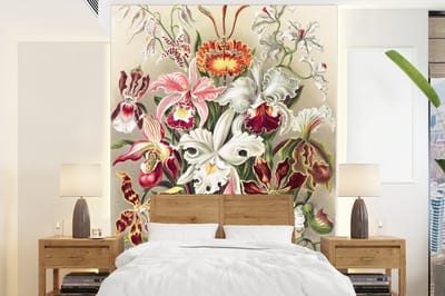 Behang - Fotobehang Bloemen - Ernst Haeckel - Vintage - Orchidee - Breedte 165 cm x hoogte 220 cm