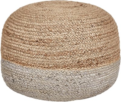 DUKI - Poef - Natuurlijk/Taupe - 50 cm - Jute