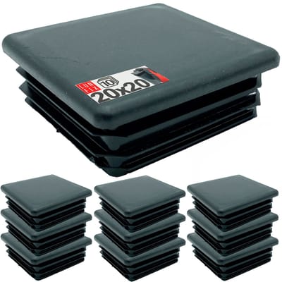 LUN FIX - Kunststof lamellenstopfen - 20x20 mm - 10-delige set - zwart - buisstoppen