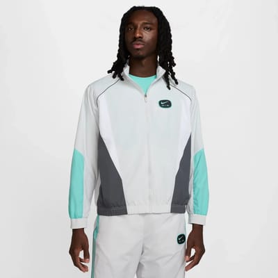 Nike Air Woven Trainings vest- Wit/Turquoise/Grijs - Maat XXL