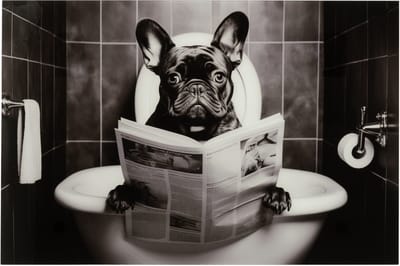 J-Line wanddecoratie Bulldog - glas - mix