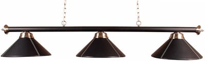 Lamp type pool met drie kappen leer (zwart)