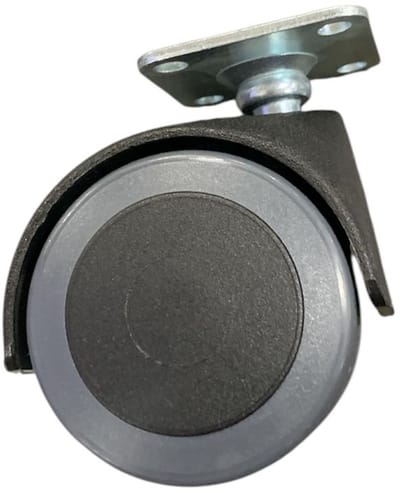 Parketwiel - met plaat - 50mm - 20kg - zwart