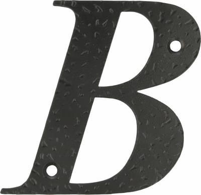 AMIG Huisnummer/letter B - massief gesmeed staal - 10cm - incl. bijpassende schroeven - zwart