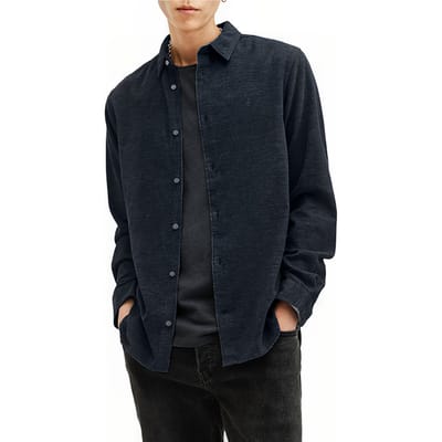 AllSaints Lorella Ls Shirt Nite Blue Maat: XS | Casual Overhemden Outlet | Heren | Blauw