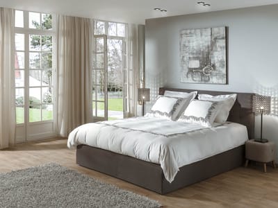 Dekbedovertrek Yellow Fayette - Lits-Jumeaux XL - Extra Breed - 100% Katoen-Satijn - Brilliant White - 260x200-220 cm