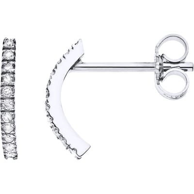 Half Hoop 0090 Cts Diamond Jewellery White Gold