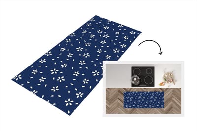 Keukenloper 120x50 cm - Keukenmat vinyl Bloesem - Patroon - Lente - Japan - Keukenmatten loper - Keuken vloerkleed tapijt