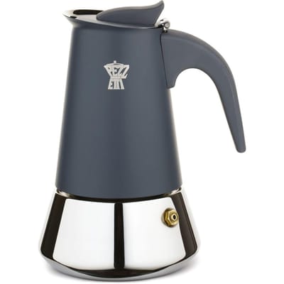 Cafetiere italienne - PEZZETTI - STEELEXPRESS - Acier inoxydable - 2 tasses - Tous feux dont induction - Bleu