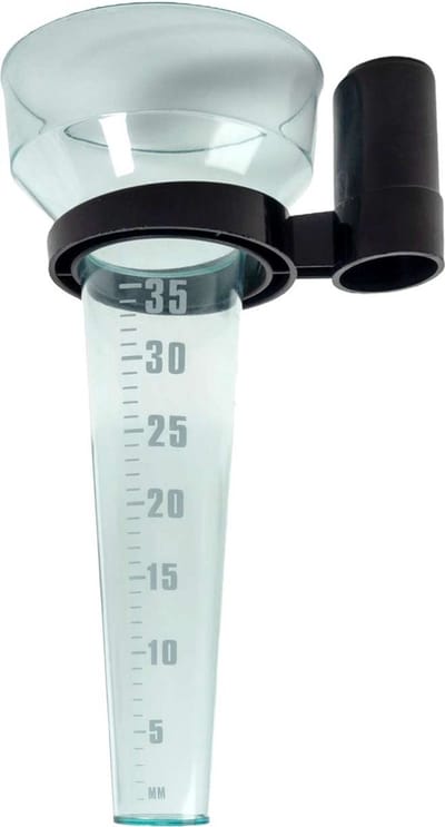 Intirilife Regenmeter Transparante met Houder 35 mm/m² - 24.5 x 8.4 cm - Regenmeetapparaat voor Tuin met Groot Display