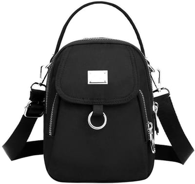 Ynkkvre - Crossbody Tas - Schoudertas - Telefoontasje - Portemonnee - Nylon Messenger Bag - Waterdicht & Ademend Multi-Vakje Ontwerp - 1 - Dagelijks Gebruik Zwart