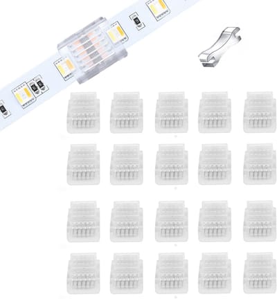 Ledstrip Connectoren - Snelkoppelingen - Verlichtingsprojecten - Universeel Waterdicht - 6-polig 12mm - Transparant