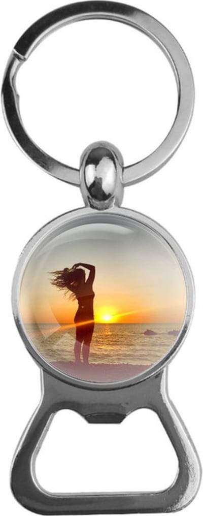 Bieropener Glas - Vrouw Op Strand