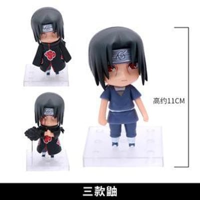 11cm 3 Stuks/Set Naruto Anime Actiemodel Uchiha Itachi Kakashi Cartoon Speelgoed Itachi Akatsuki Verzamelbaar Ornament Voor Volwassenen Cadeau no box black