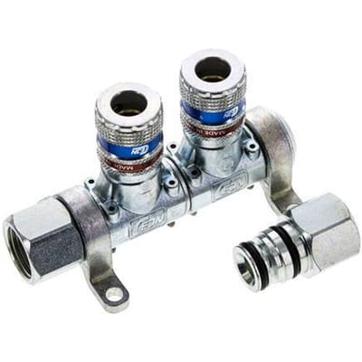 Staal/Messing DN 7.6 (7.2 Euro) Safety Luchtkoppeling Snelkoppeling G 1/2 inch Binnendraad 2-weg - CLS7-F-E-SE-2W-C-012