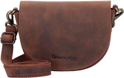 GreenLand Nature Leren Schoudertas Gordeltas Montana Crossbody Bag Brown Bruine