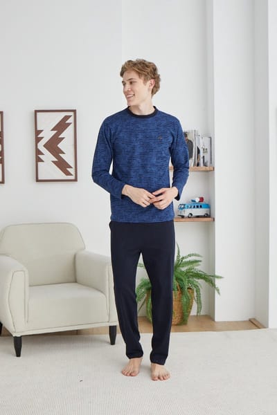 Heren Pyjama Set Robin /Indigo kleur / 100% katoen /maat 4XL