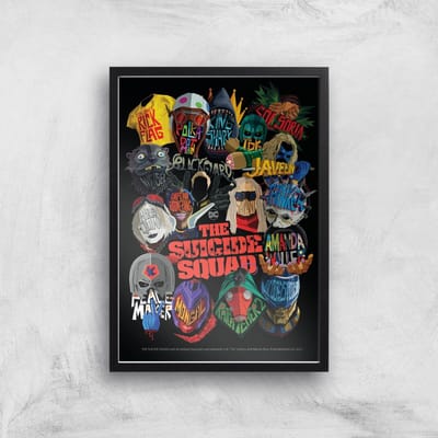 Suicide Squad Poster Giclee Art Print - A4 - Black Frame