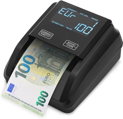 Valsgelddetector en bankbiljettenteller voor euro, dollar en pond - Compacte scanner met touchscreen