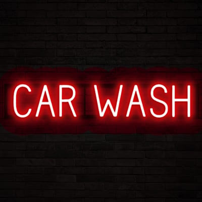 CAR WASH - Lichtreclame Neon LED bord verlicht | SpellBrite | 83,85 x 16 cm | 6 Dimstanden & 8 Lichtanimaties | Reclamebord neon verlichting