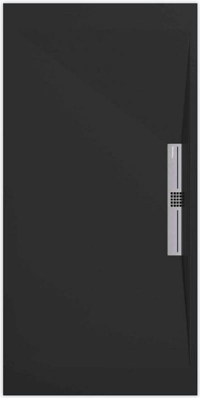 Sanifun douchebak Stone Side Black Smooth 1600 x 800 S