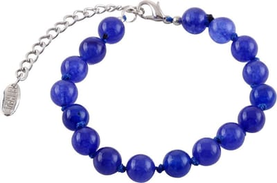 Behave - Armband - agaatkralen donkerblauw - handgeknoopt accent