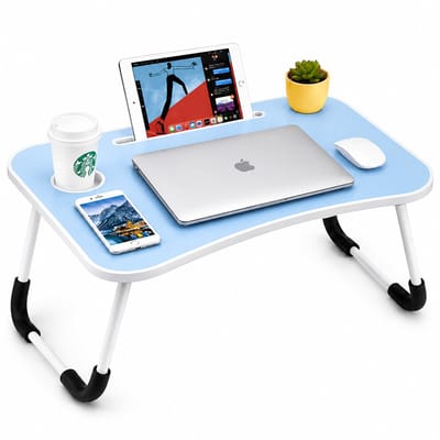 Sounix Bedtafel - Laptoptafel - Inklapbaar - Banktafel - Ontbijttafeltje - Blauw