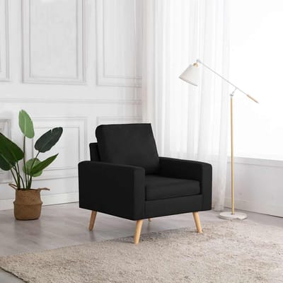 vidaXL - Fauteuil - stof - zwart