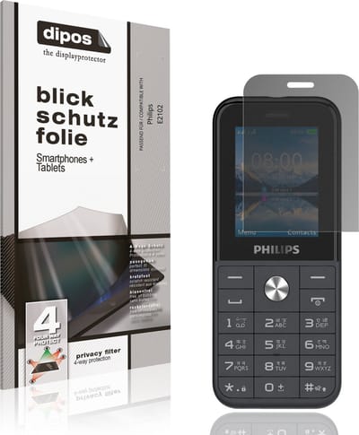 dipos – Matte Privacy Screenprotector geschikt voor Philips E2102 | Anti-Spy Beschermfolie