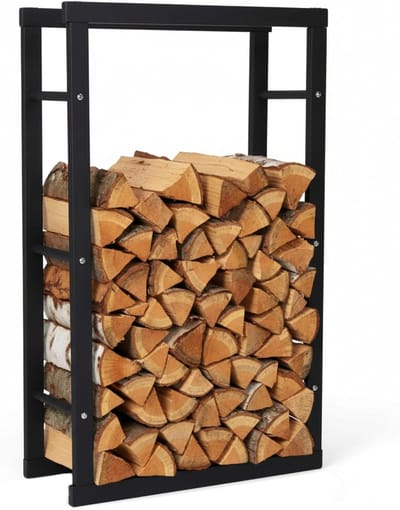 Houtopslag Rek voor Open Haard en Buiten - Metalen Haardhout Stalbeugel 100cm Hoog