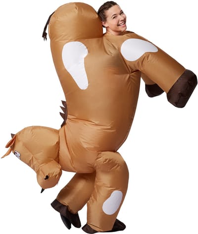 dressforfun - Zelfopblaasbaar kostuum paard - verkleedkleding kostuum halloween verkleden feestkleding carnavalskleding carnaval feestkledij partykleding - 301325
