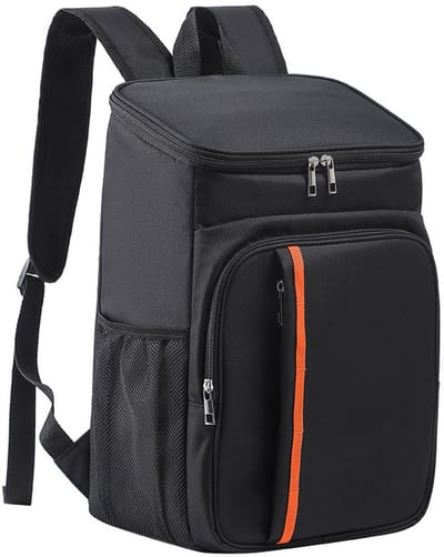 23L geïsoleerde koeltasrugzak, picknicktas, draagbare geïsoleerde koeltas voor mannen en vrouwen, ideaal voor lunch, strand, kamperen, barbecue, werk, school en picknicks,Zwart