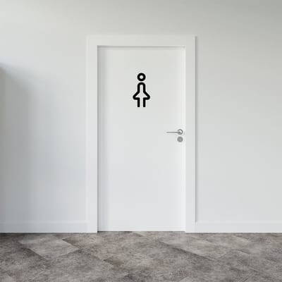 Toiletsticker Dames | Ontwerp 1 - Formaat 10 x 10 cm | Incl. 2 jaar garantie - WC sticker - WC bordje