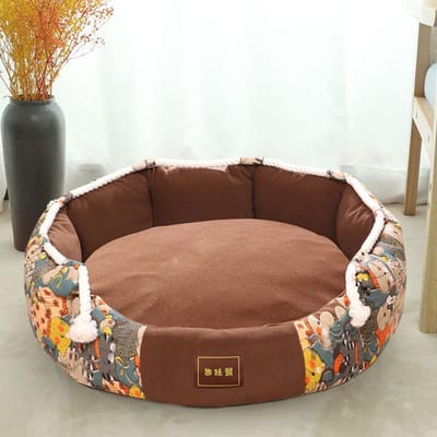 Bed voor Hond Kat Huisdier Rond Kennel Middelgrote Kleine Hond Bank Bed Kussen Huisdier Kalmerend Hond Bed Huis Huisdierbenodigdheden Accessoires M