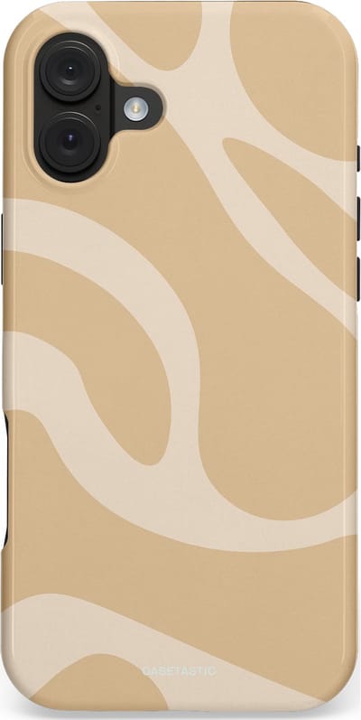 Casetastic hoesje geschikt voor Apple iPhone 16 Plus - MagSafe - Dubbellaagse bescherming - Aesthetic Beige Wave Clean Girl - Fashion Case - Beige