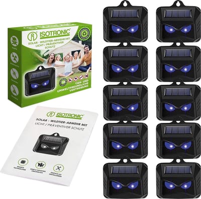 Isotronic® Blue Thunder Wildverjager – Blauw LED-afschriklicht – Draadloos – Tegen Vossen, Reeën, Wilde Zwijnen en Wasberen