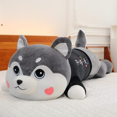 Schattige Husky Poppen Knuffel Poppen Vriendin Verjaardagscadeau Lang Grote Maat Slaapkussen 110cm