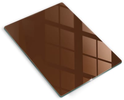 Wallfluent Glazen Snijplanken - Bruin Snijplanken Glas - 40 cm x 52 cm - Bruin Snijplanken van Glas - Keuken Snijplank Glas - Snijplank van Glas met Print - Antislip Keuken Snijplank Glas