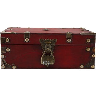 Houten Sieradendoos Retro Grote Capaciteit Duurzaam Hout Multifunctioneel Grote Sieradendoos met Slot voor black