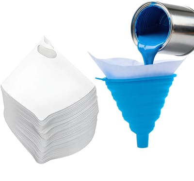 SnelShoppen - 100 Stuks Verfzeef - Disposable Kleurfilter Papier met Conische Siliconen Trechter, Ideaal voor Spuitpistolen - Voor Auto Verf en Kunsth