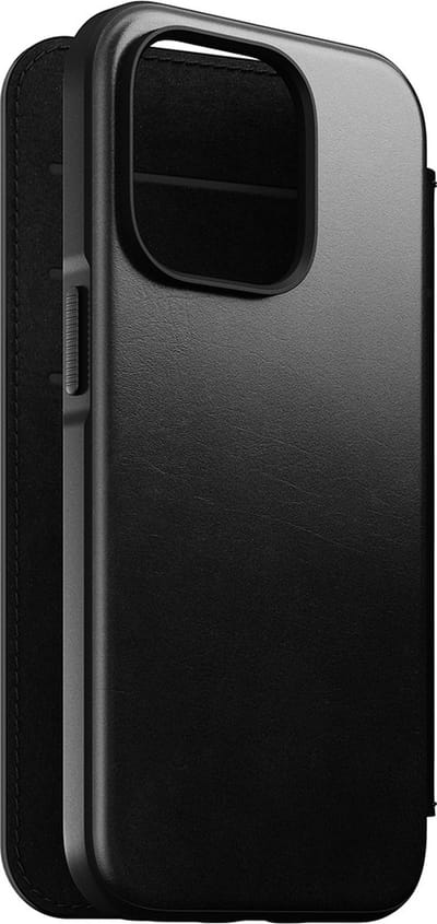 Nomad - Rugged Horween Leather Folio geschikt voor iPhone 14 Pro Max Mag hoesje - Zwart