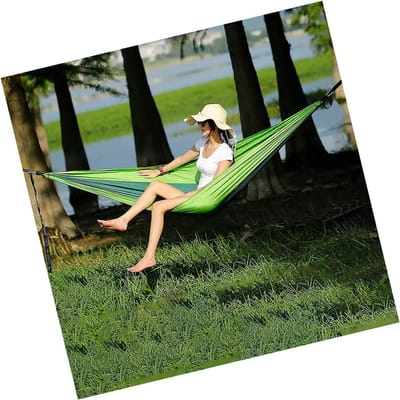 Kampeerhangmat - Hangmat met net - Buiten Ontspannen - Anti-muggen net - 270 x 140 cm - Geel