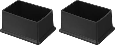 Vierkante Stoelpootdoppen - Meubelvoetjes PVC - Vloeren Beschermen - Geluidsreducerend - 60 x 40 mm - Zwart