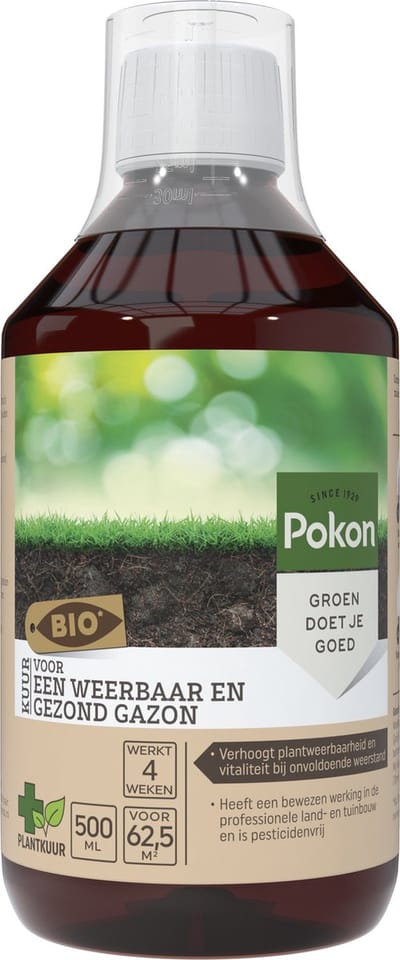 Pokon Bio Kuur Voor een Weerbaar en Gezond Gazon - Concentraat - 500ml - Verhoogt vitaliteit - Werkt 4 weken