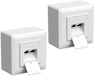 Universele Netwerkdoos - Aansluitdoos RJ45 - Snelle Dataoverdracht - Volledig Afgeschermd - 2 Poorten - Wit