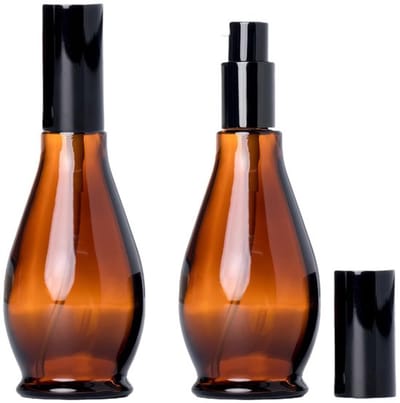 Allecto - Amber Glas Lotion Pomp Flessen - Herbruikbare Dispenser