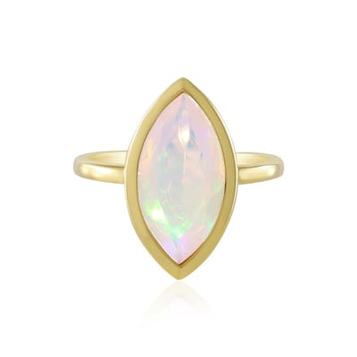 Cavill - Welo Opaal Ring 1,964 ct - 925 Sterling Zilver met Vergulding - Marquise Geslepen Opaal - Bezel Zetting - Elegante Zilveren Ring Dames
