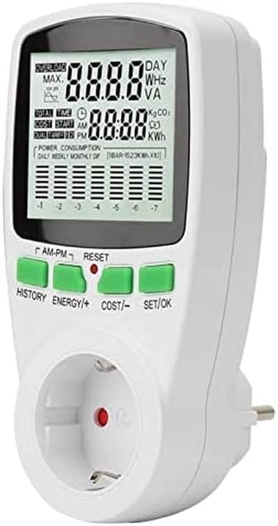 Stroomverbruik Meter met Groot Scherm voor Energiebesparing (EU Stekker)