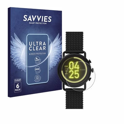 Savvies - Screenprotector voor Skagen Smartwatch Falster 3 - Folie Beschermfolie transparant 6 Stuks